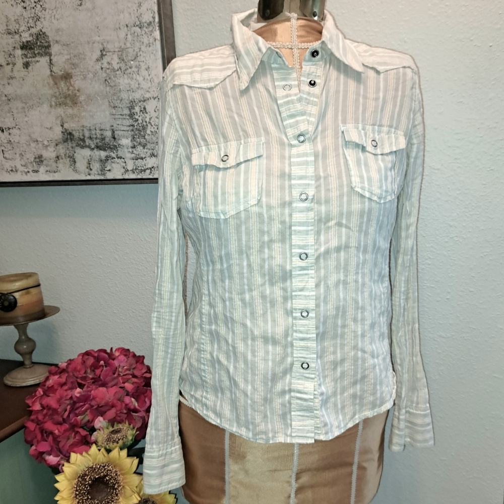 Calvin Klein Jeans Button Up Top - Large